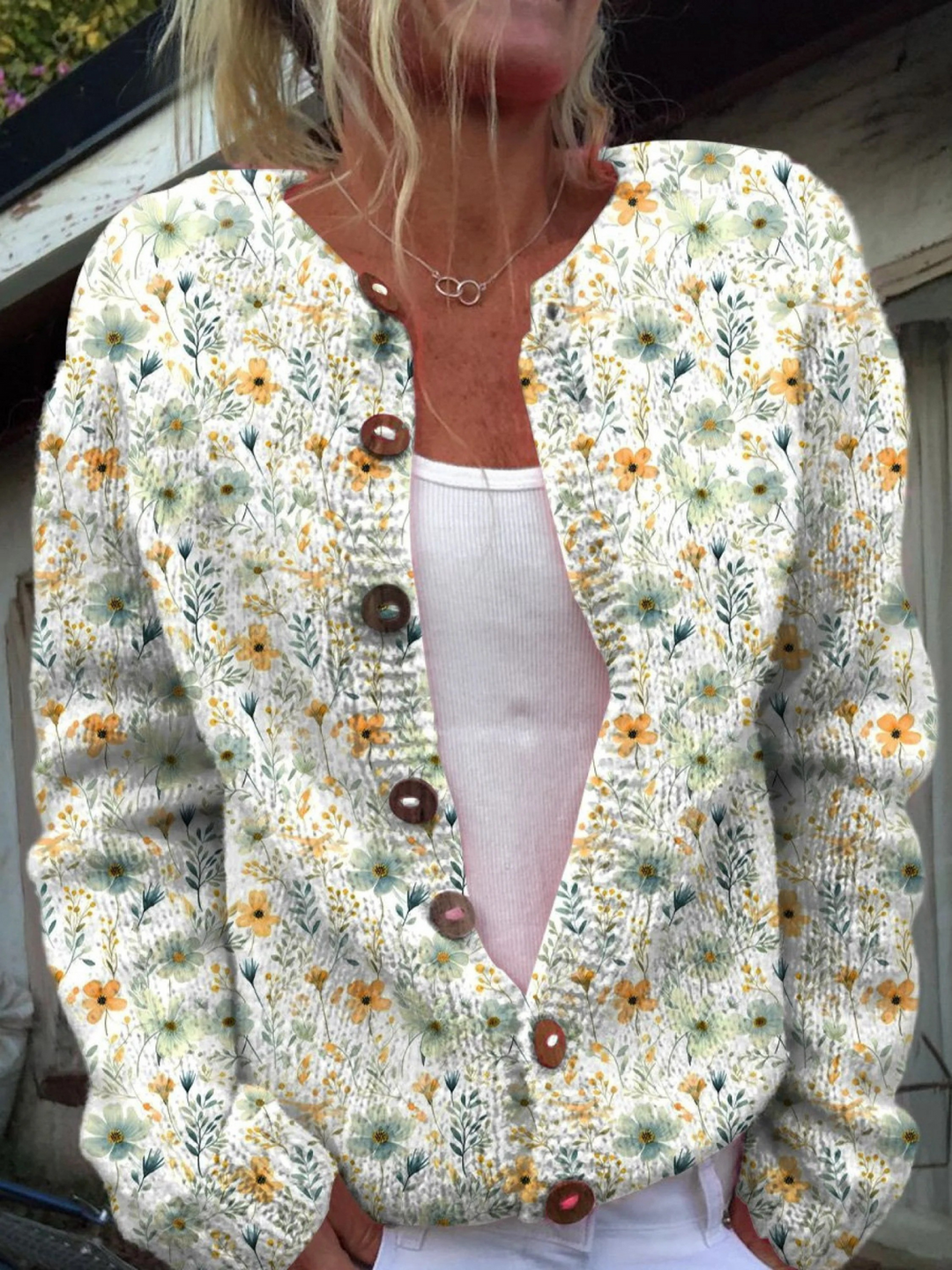 Brinley™ Watercolor Roses Cardigan