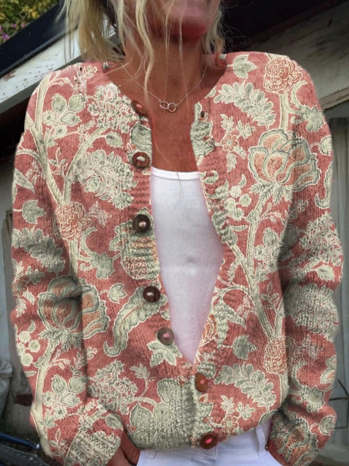 Monroe™ Floral-Patterned Button-Up Cardigan