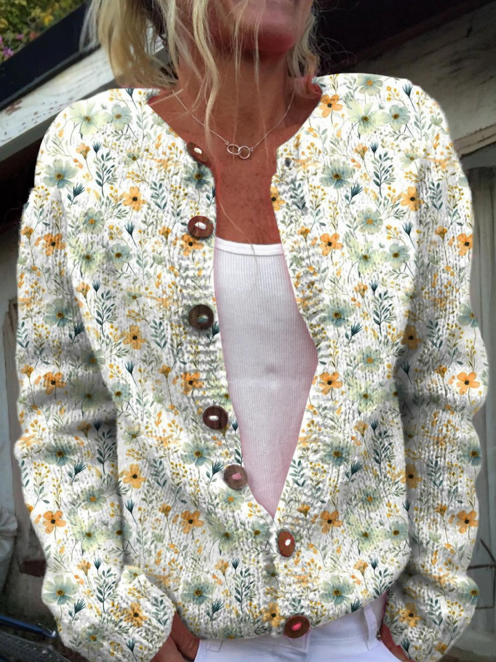 Monroe™ Floral-Patterned Button-Up Cardigan