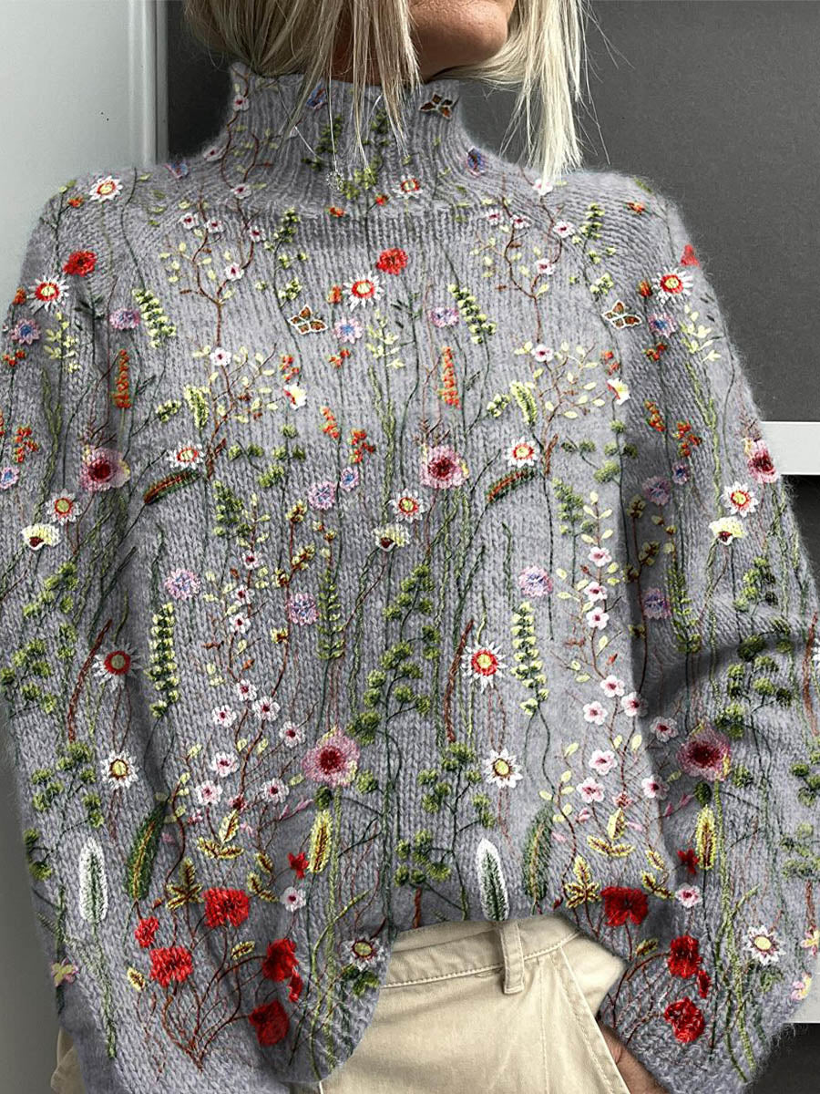 Juniper™ Floral Art Print Turtleneck Sweater