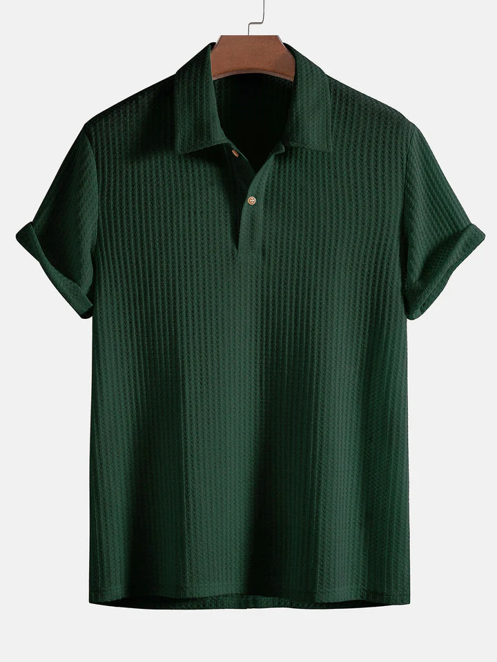 Jason | Knitted Waffle Polo Shirt