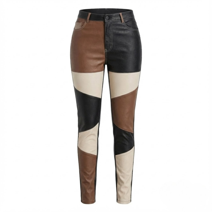 Calliope - Tube Pants with Color Block Pattern