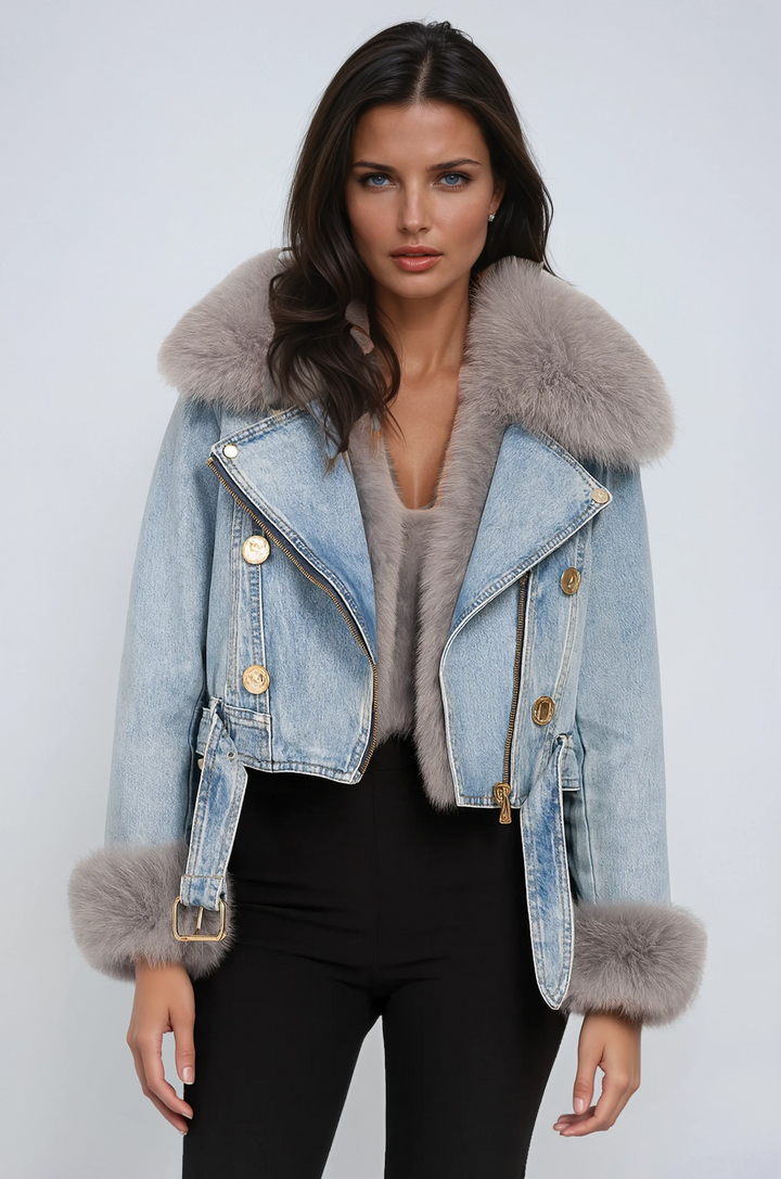 Harper™ Faux Fur Denim Jacket