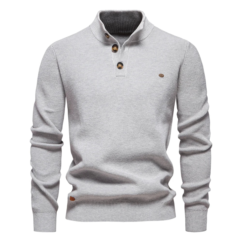 Thomas™ Button-Neck Knit Sweater