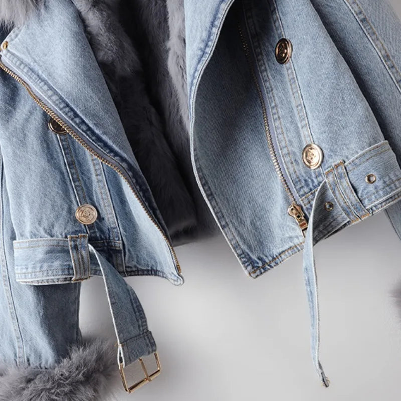 Harper™ Faux Fur Denim Jacket