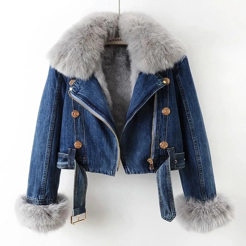Harper™ Faux Fur Denim Jacket