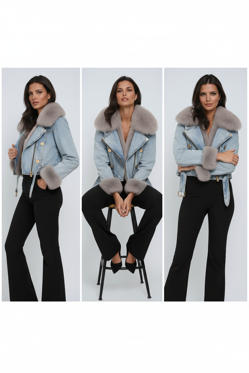 Harper™ Faux Fur Denim Jacket