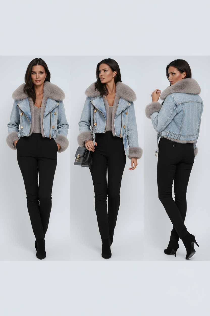 Harper™ Faux Fur Denim Jacket