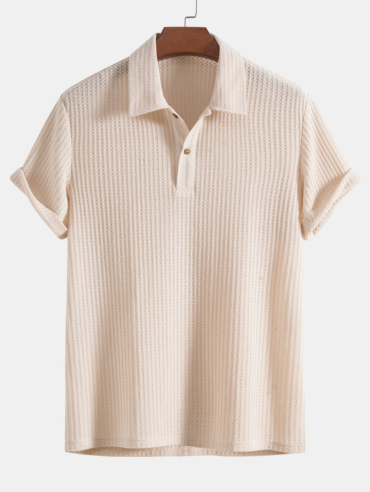 Jason | Knitted Waffle Polo Shirt