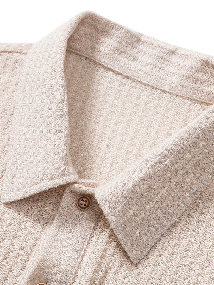 Jason | Knitted Waffle Polo Shirt