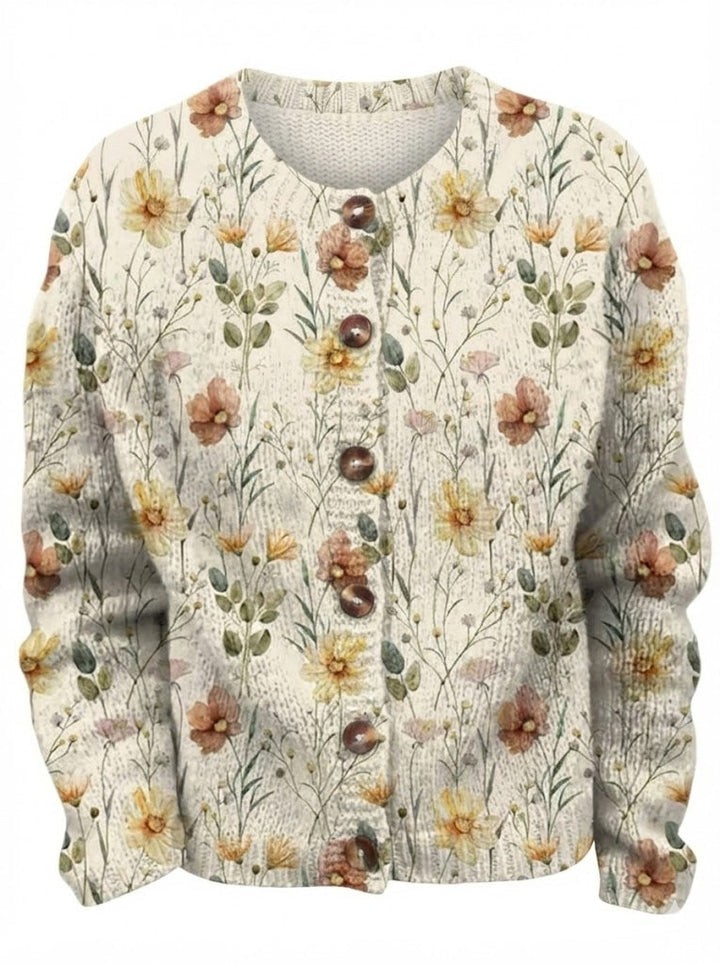 Winslow™ Floral Watercolor Print Cardigan Sweater