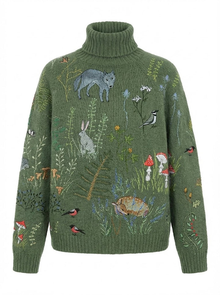 Skylerae™ Turtleneck Sweater Animal Print